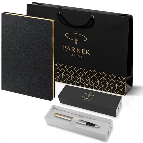 Набор Parker Jotter Stainless Steel GT из перьевой ручки и черного ежедневника недатированного в Казани