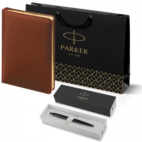 Набор Parker Jotter XL SE20 Monochrome Black из шариковой ручки и ежедневника коричневого цвета в Казани