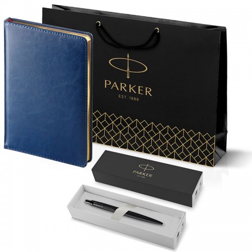 Набор Parker Jotter XL SE20 Monochrome Black из шариковой ручки и ежедневника синего цвета в Казани