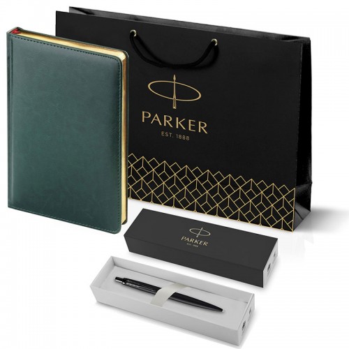Набор Parker Jotter XL SE20 Monochrome Black из шариковой ручки и ежедневника зеленого цвета в Казани