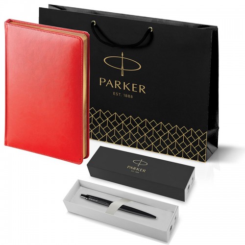 Набор Parker Jotter XL SE20 Monochrome Black из шариковой ручки и ежедневника красного цвета в Казани
