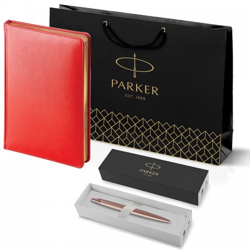 Набор Parker Jotter XL SE20 Monochrome Rose Gold из шариковой ручки и ежедневника красного цвета в Казани