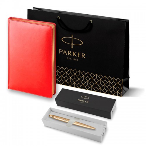 Набор Parker Jotter XL SE20 Monochrome Gold из шариковой ручки и ежедневника красного цвета в Казани