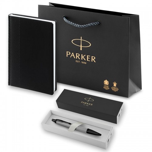 Набор Parker IM Achromatic Matte Grey BT из шариковой ручки и ежедневника черного цвета в Казани