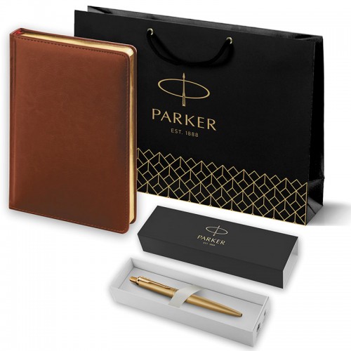 Набор Parker Jotter XL SE20 Monochrome Gold из шариковой ручки и ежедневника коричневого цвета в Казани