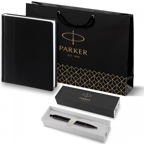 Набор Parker IM Achromatic Matte Black BT из шариковой ручки и ежедневника черного цвета в Казани