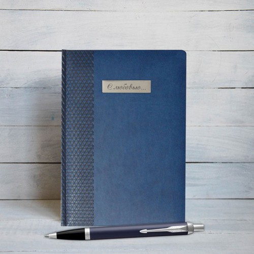 Набор Parker IM Metal Blue CT из шариковой ручки и ежедневника синего цвета в Казани